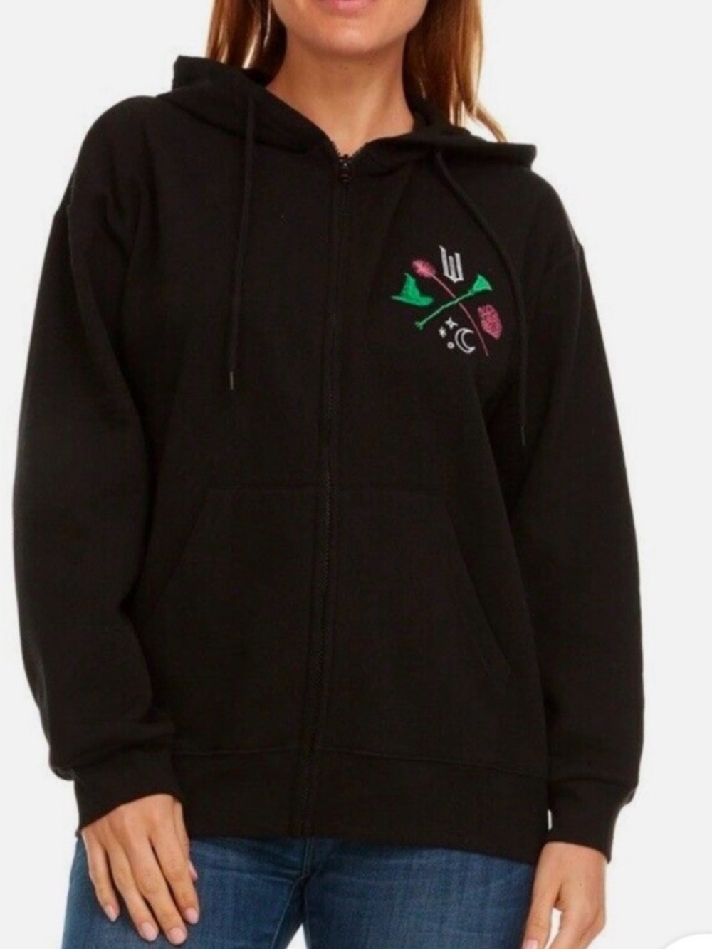 Universal Studios | WICKED | Black Zip-Front Hoodie